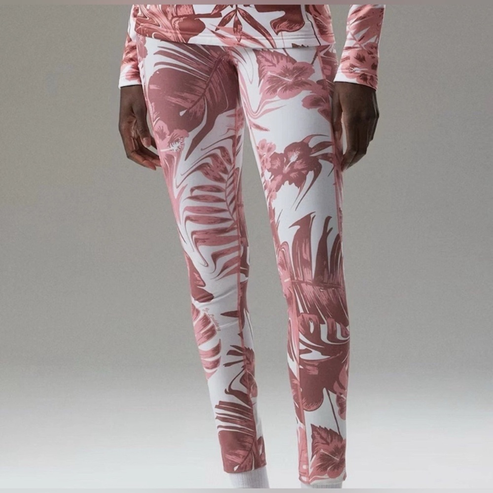 NWT J. Lindeberg Women’s Zena Print Leggings Tights Hibiscus Pink Sx XL $145 NEW